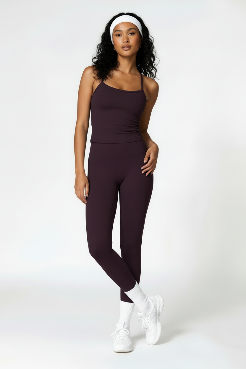 Rachelle Basic High Waist Legging - Deep Purple