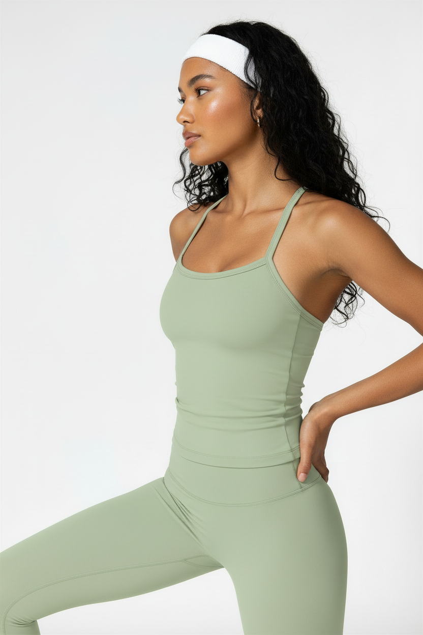 Rachelle Basic Bra Tank - Light Green